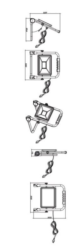 LED-Strahler 50 W 3660 lm 5 m H07RN-F 3x1 mm IP65