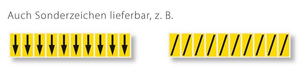 Buchstaben A-Z, selbstklebend, Schrifthöhe 15 mm, VE 572 Etiketten mit 22xA-Z, Schrift schwarz, Etikett weiß