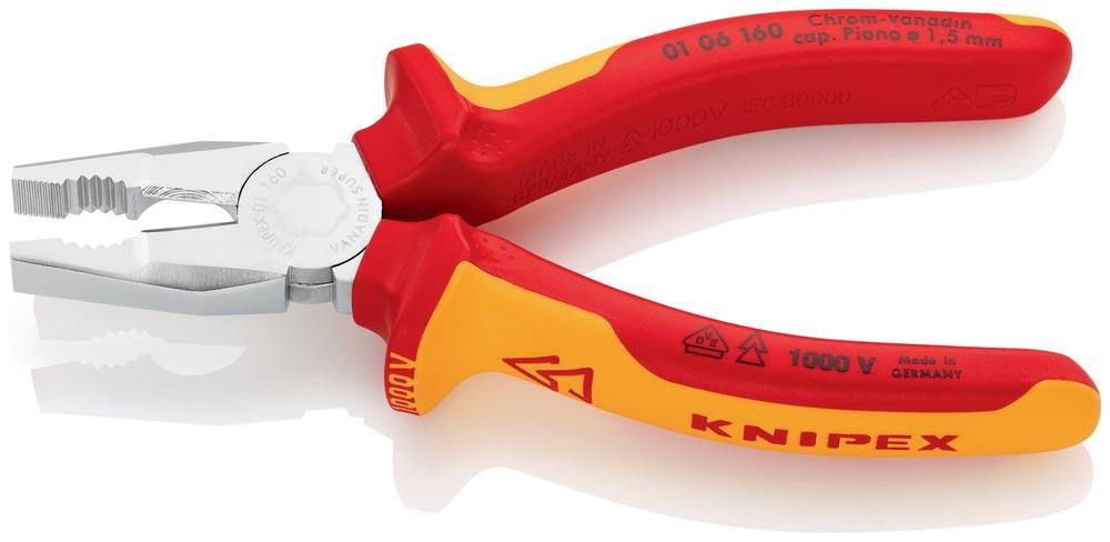 Kombizange Länge 160 mm verchromt Mehrkomponenten-Hüllen VDE