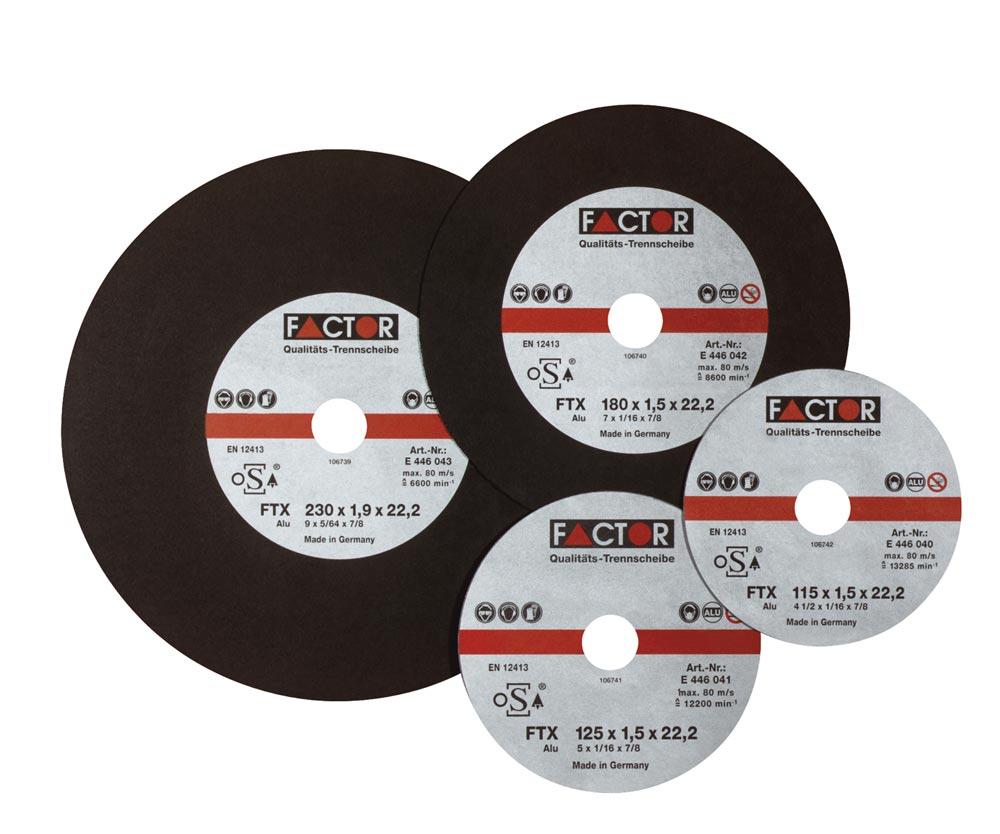 Trennscheiben für Aluminium, dünne Ausf. FTX-Alu 115 x 1,5 x 22,23 mm Trennscheiben für Aluminium, dünne Ausf. FTX-Alu 115 x 1,5 x 22,23 mm