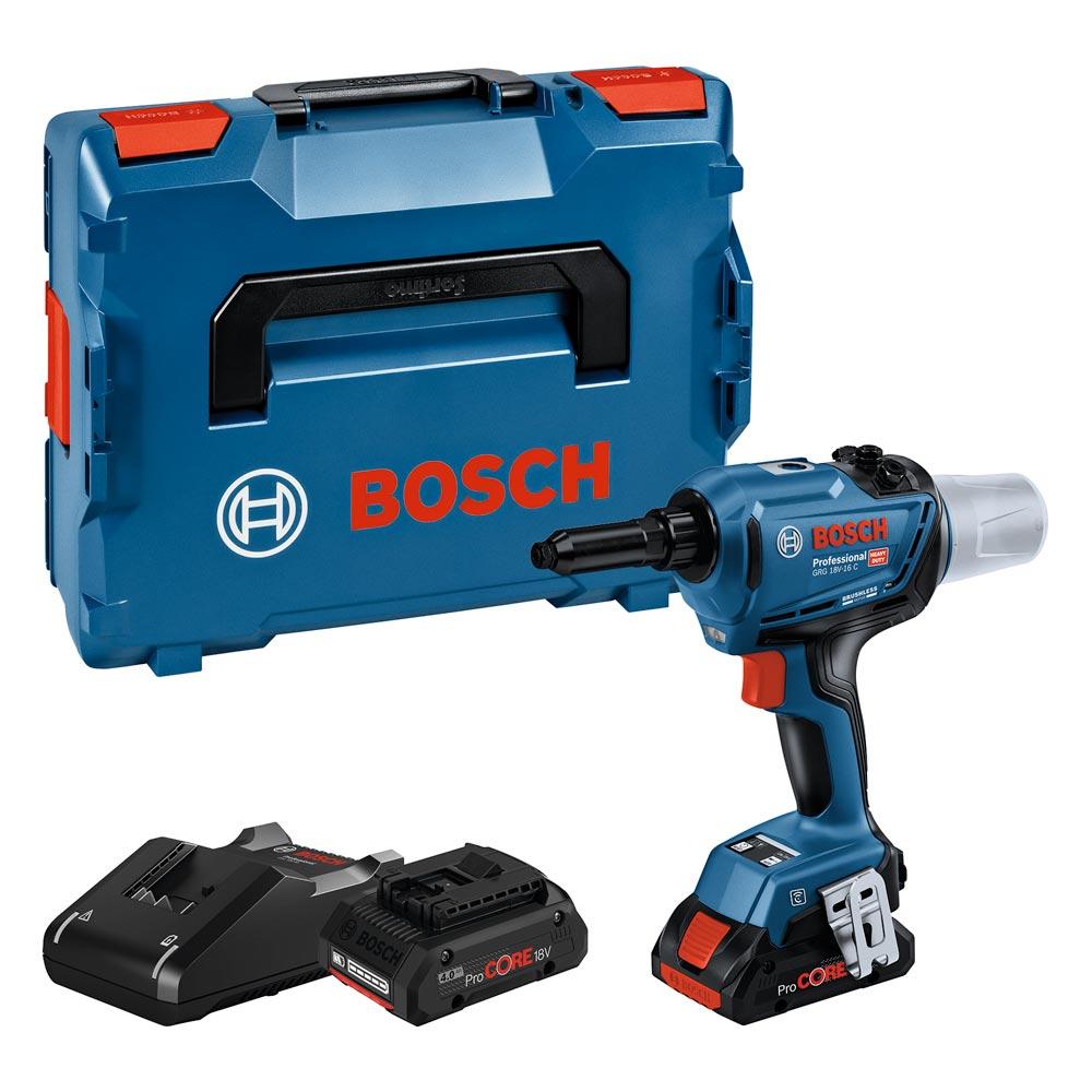 BOSCH Akku-Nietpistole GRG 18V-16 C (2xPC 4,0Ah, L-BOXX)