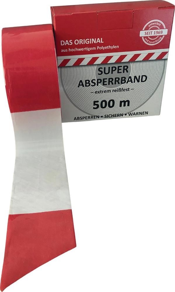 Absperrband Länge 500 m Breite 80 mm gelb/schwarz geblockt 500m/Karton