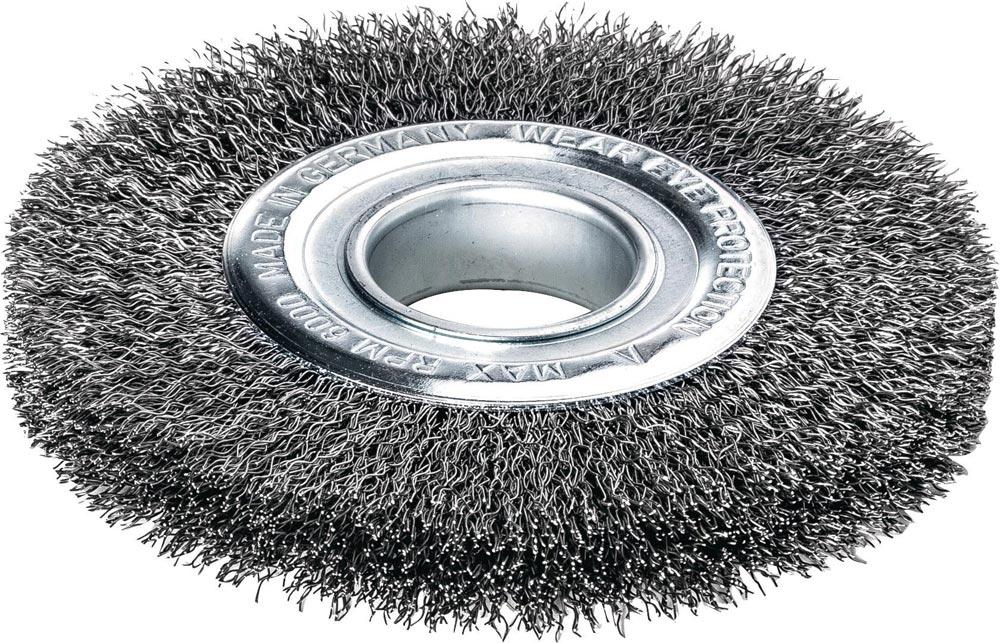 Rundbürste Ø 300 mm Drahtstärke 0,30 mm Stahl gewellt 35-40 mm 3000 min- 1 Rundbürste Ø 300 mm Drahtstärke 0,30 mm Stahl gewellt 35-40 mm 3000 min- 1