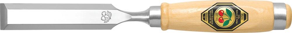 Stechbeitel Schneidenbreite 10 mm mit 2 Stahlzwingen Weißbuchenheft Ulmer Form