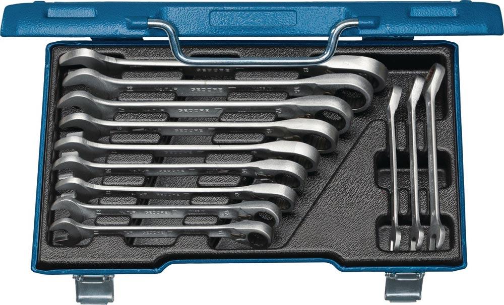 Maulringratschenschlüsselsatz 7 UR-012 12-teilig Schlüsselweiten 8-19 mm umschaltbar Maulringratschenschlüsselsatz 7 UR-012 12-teilig Schlüsselweiten 8-19 mm umschaltbar