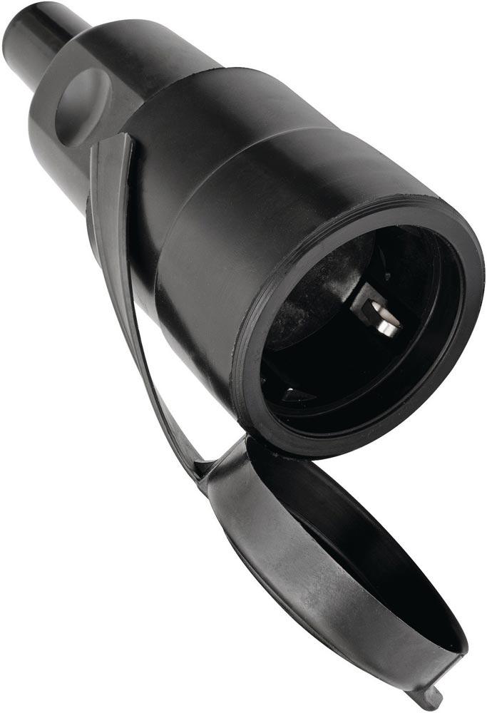 Bau-/Industriekupplung 10-/16 A 250 V schwarz IP44 Vollgummi Bau-/Industriekupplung 10-/16 A 250 V schwarz IP44 Vollgummi