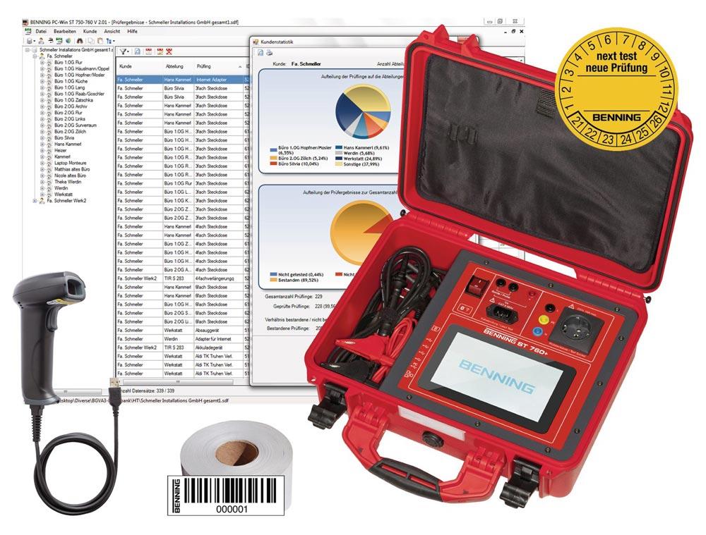 Gerätetester ST 760+ Set aktive/passive Prüfung/auch Schweißgerät L405xB330xH165mm 1 Set Gerätetester ST 760+ Set aktive/passive Prüfung/auch Schweißgerät L405xB330xH165mm 1 Set