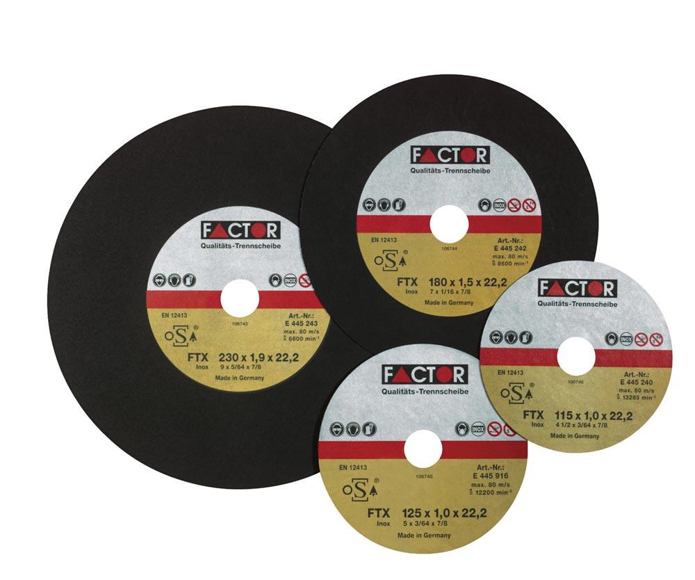 Trennscheiben für Edelstahl, extra dünne Ausf. FTX-INOX 115 x 1,0 x 22,2 mm Trennscheiben für Edelstahl, extra dünne Ausf. FTX-INOX 115 x 1,0 x 22,2 mm