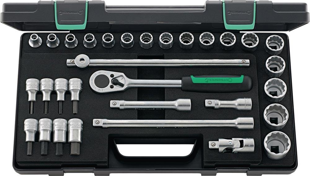 Steckschlüsselsatz 50/54/25/6 KN 31-teilig 1/2 Schlüsselweiten 8-32 mm Anzahl Zähne 36 12-Kant Steckschlüsselsatz 50/54/25/6 KN 31-teilig 1/2 Schlüsselweiten 8-32 mm Anzahl Zähne 36 12-Kant