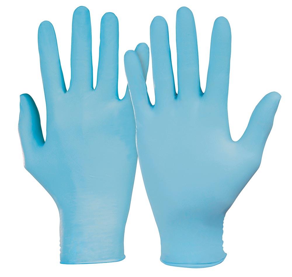 Einweghandschuhe Dermatril 740 Größe 7 blau Nitril EN 374, EN 455 PSA-Kategorie III 100 Stück / Box