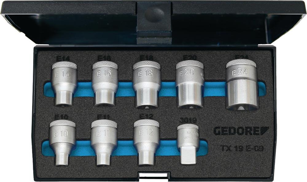 Steckschlüsselsatz TX 19 E-09 9-teilig 1/2  E10 - E24 Steckschlüsselsatz TX 19 E-09 9-teilig 1/2  E10 - E24