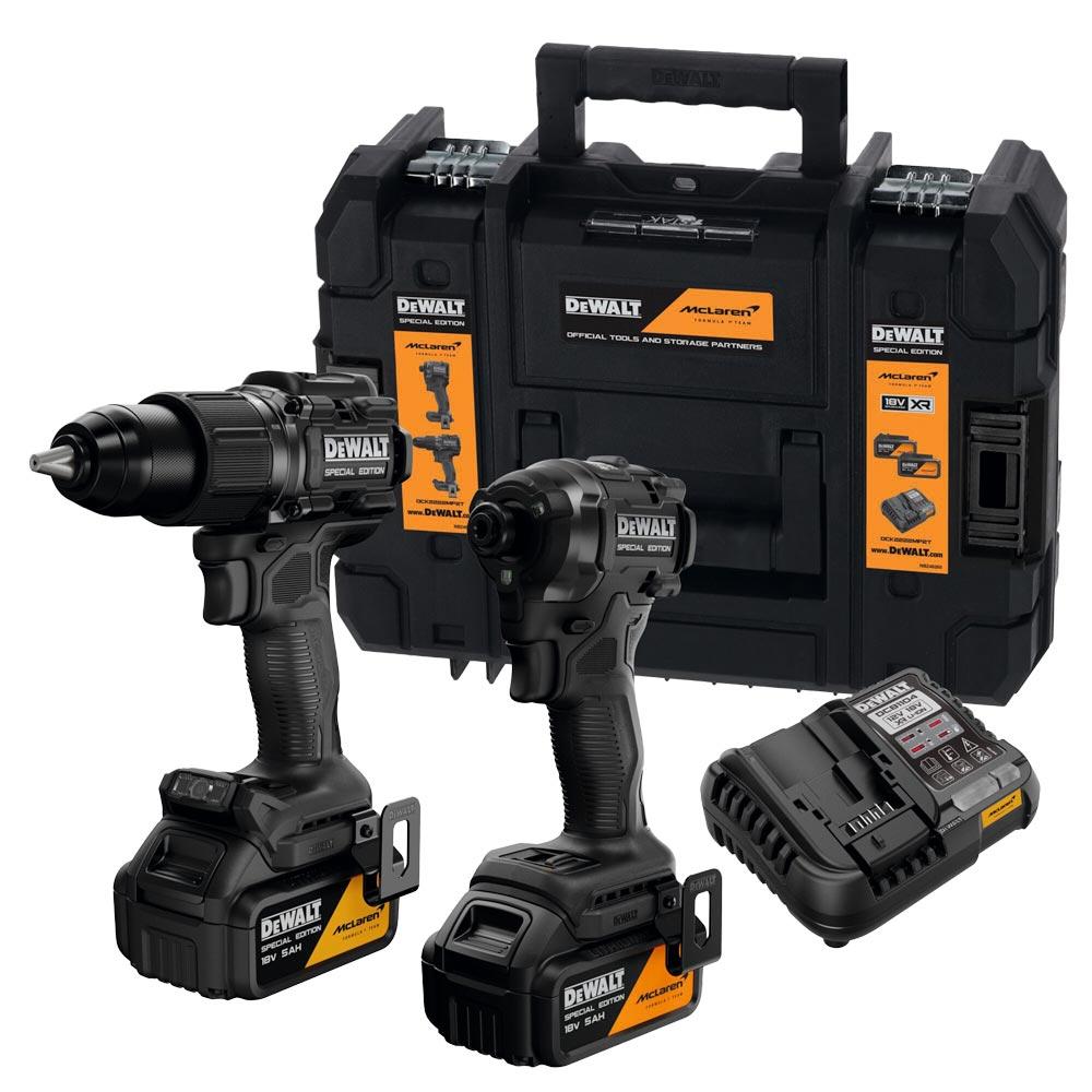 DEWALT MCLAREN Akku-Kombopack 18V Akku-Schrauber/-Schlagschrauber 2x5,0 Ah