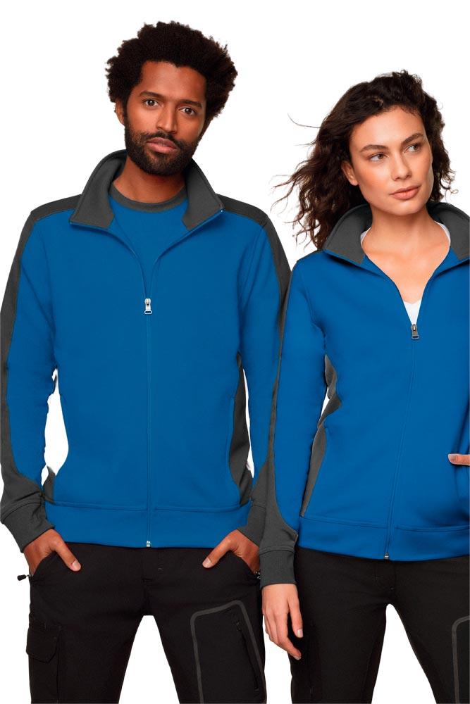 Damen-Sweatjacke Contrast MikraLinar, Farbe royal/anthrazit, Gr. 5XL