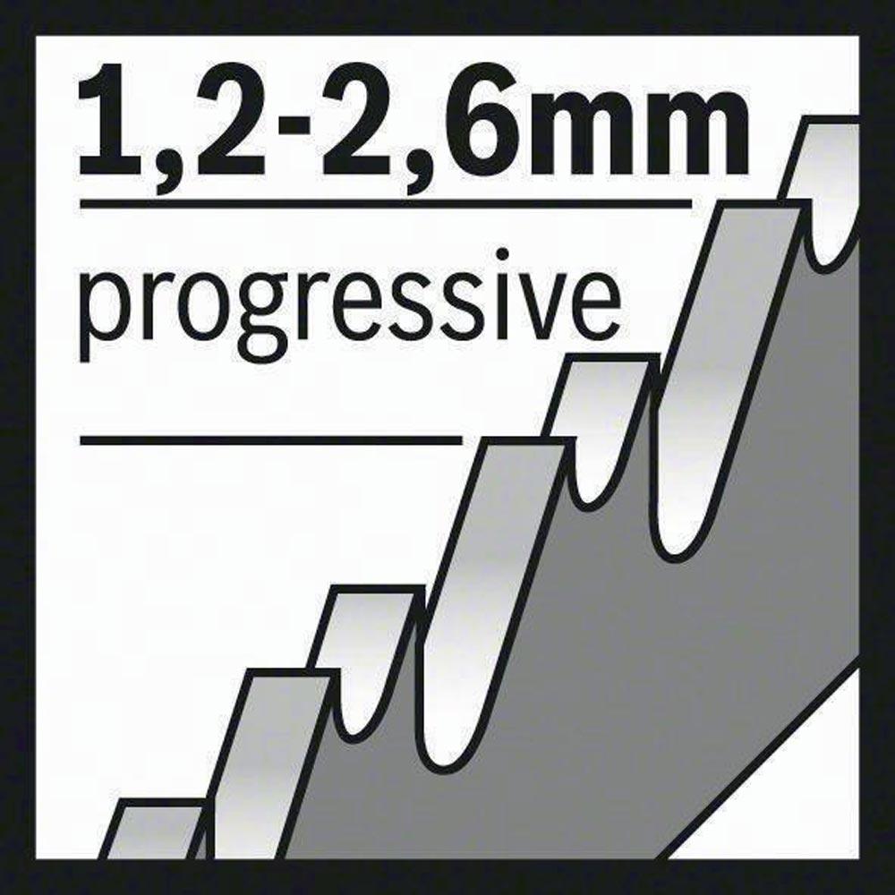 Stichsägeblatt T 123 X Gesamtlänge 100 mm Zahnteilung 1,2-2,6 mm HSS 5 Stück / Karte