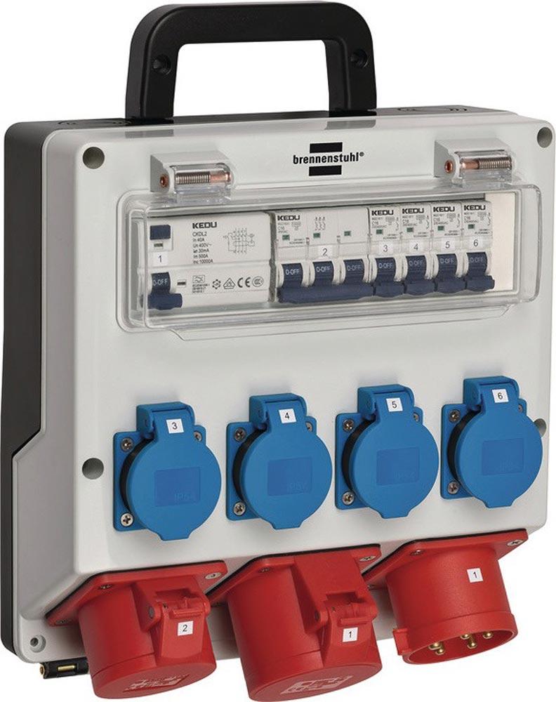 Kunststoffwandverteiler CEE-32 A, 5-polig 1xCEE 16 A, 1xCEE 32A, 4x230V Kunststoffwandverteiler CEE-32 A, 5-polig 1xCEE 16 A, 1xCEE 32A, 4x230V