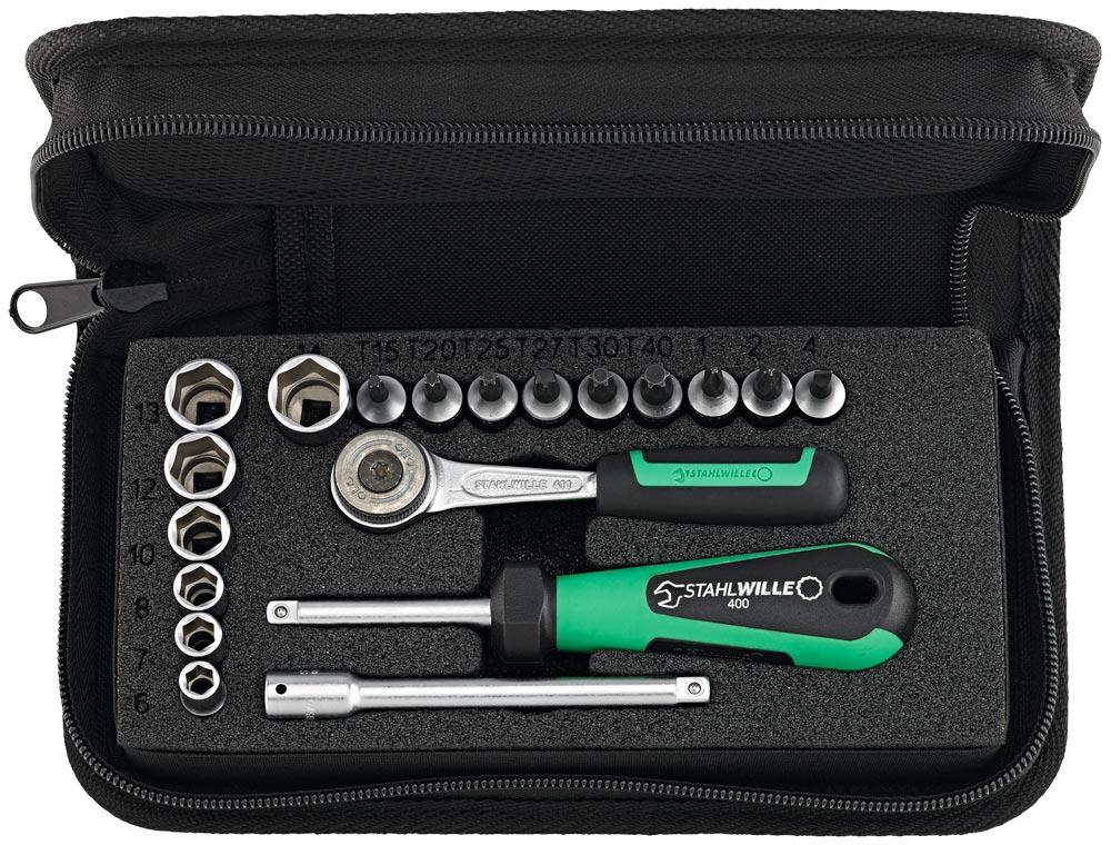 Stahlwille Steckschlüssel-Garnitur 1/4 Zoll 19tlg. im Softcase Stahlwille Steckschlüssel-Garnitur 1/4 Zoll 19tlg. im Softcase