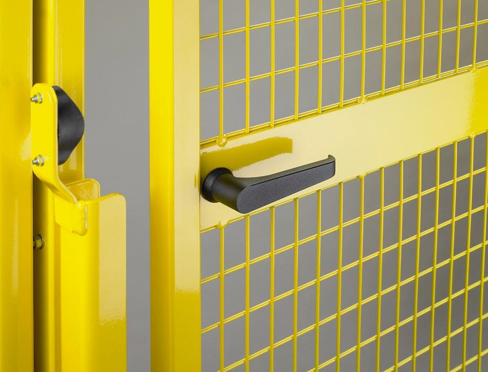 Schiebetür für Maschinenschutzgitter, Magnetverschluss, BxH 1250x2000 mm, RAL 1018 zinkgelb