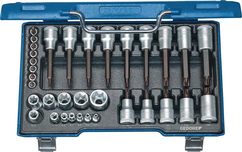 Steckschlüsselsatz 19 TX 20 34-teilig 1/4 + 1/2 T8 - T60/E4 - E24 Steckschlüsselsatz 19 TX 20 34-teilig 1/4 + 1/2 T8 - T60/E4 - E24