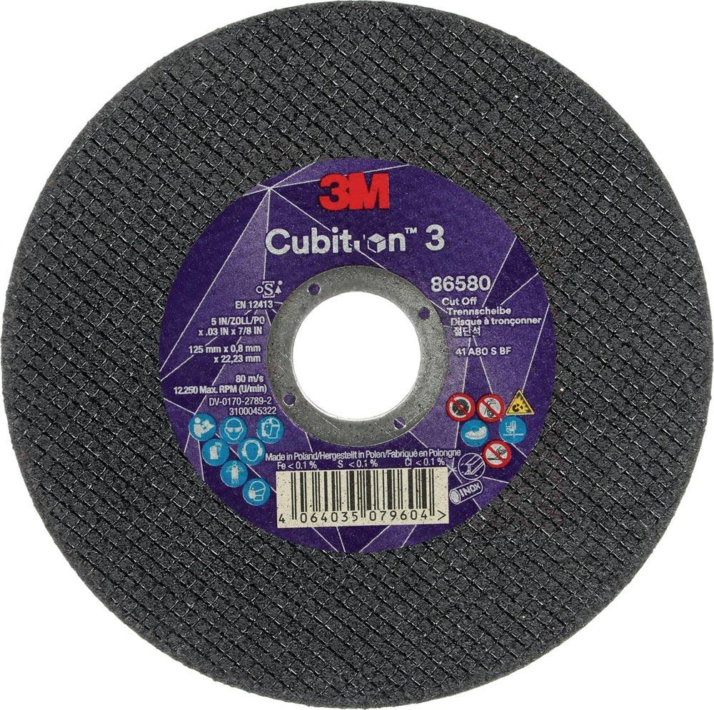 Trennscheibe Cubitron™ 3 D125x1,6mm gerade 3M™ Cubitron™ 3 Bohrung 22,23 mm Trennscheibe Cubitron™ 3 D125x1,6mm gerade 3M™ Cubitron™ 3 Bohrung 22,23 mm