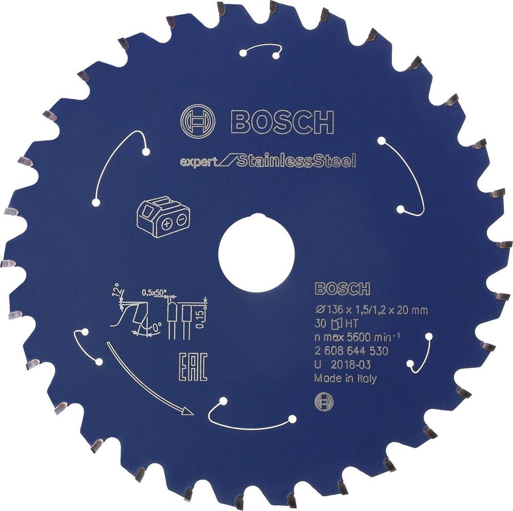 Kreissägeblatt Außen-Ø 136 mm Zähnezahl 30 HLTCG Bohrung 20 mm Schnittbreite 1,5 mm HM