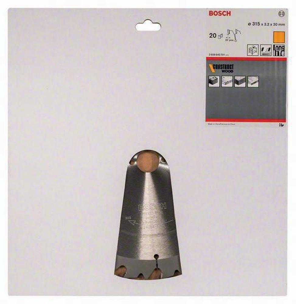 Kreissägeblatt Außen-Ø 315 mm Zähnezahl 20 WZ Bohrung 30 mm Schnittbreite 3,2 mm Hartmetall