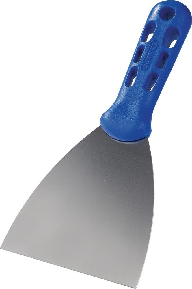 Malerspachtel Breite 100 mm hochglanz-poliert Kunststoff flachoval, blau Edelstahl rostfrei