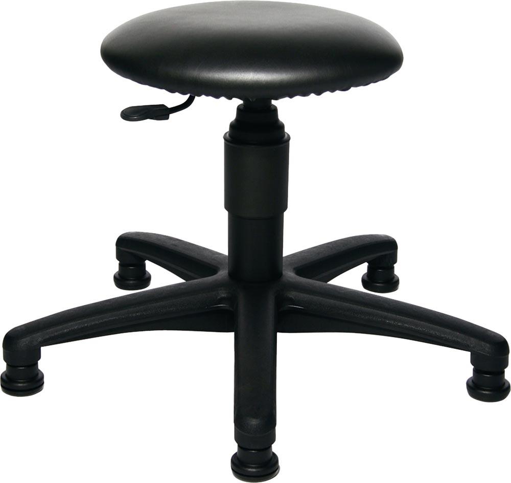 Drehhocker mit Bodengleitern Kunstlederpolster schwarz Sitzhöhenverstellung 390-520 mm Drehhocker mit Bodengleitern Kunstlederpolster schwarz Sitzhöhenverstellung 390-520 mm