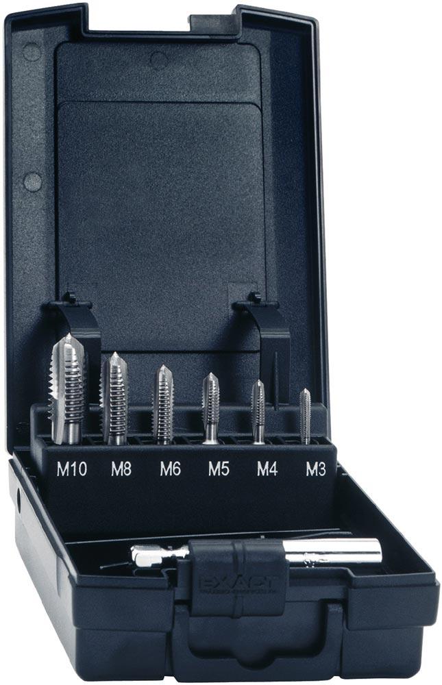 Gewindebohrerbitsatz DIN 3126 M3-M10 7-teilig HSSG Kunststoffbox