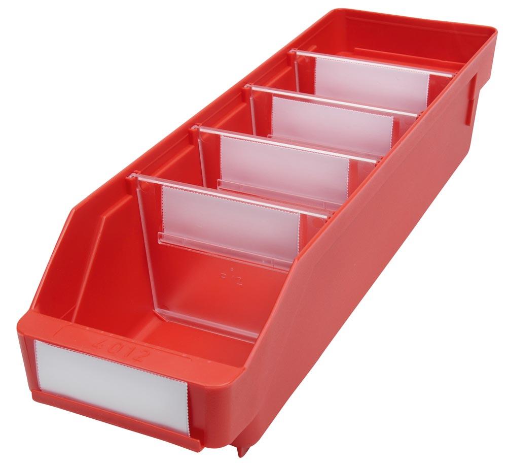 Regalkasten, PP, BxTxH 120x400x95 mm, Farbe rot, VE 30 Stück