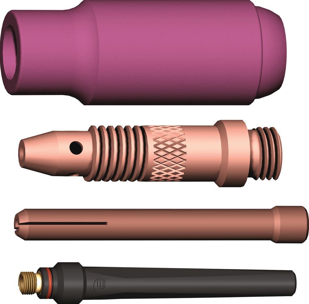 TIG-Zubehörkit 4-teilig in Kunststoffbox WE 2,4 mm ABITIG 17, 18, 26