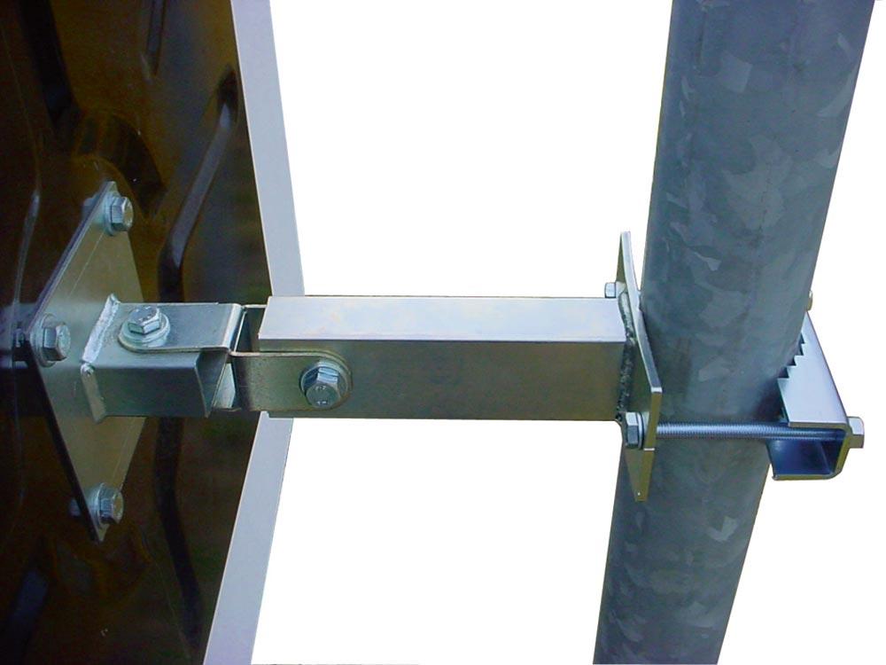 Verkehrsspiegel, Anti-Frost, rot/weißer Rahmen, Spiegelfläche Edelstahl, Rahmen Kunststoff, BxH 800x 600 mm, max. Beobachterabstand 20 m