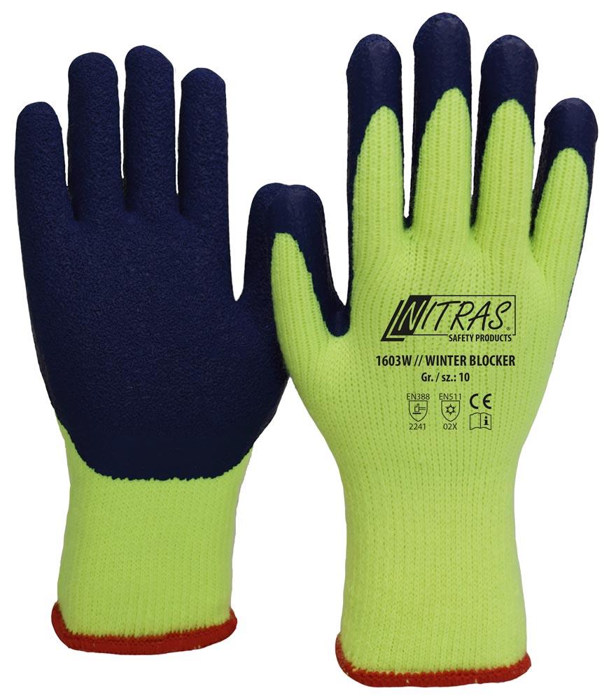 Kälteschutzhandschuhe Winter Blocker Größe 9 neongelb/blau EN 388, EN 511 PSA-Kategorie II