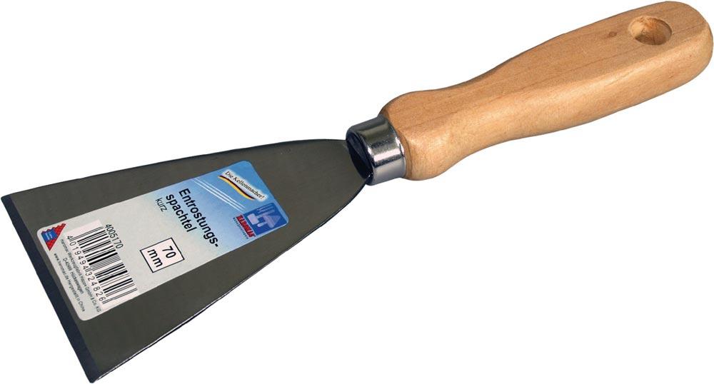 Entrostungsspachtel Breite 70 mm fein poliert Holz rund