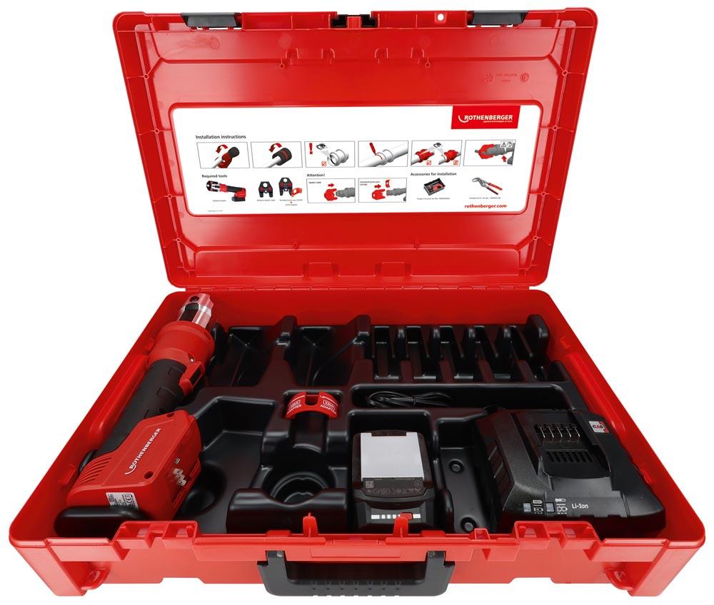 ROTHENBERGER Hybrid-Akku-Pressmaschine Romax Nano 18 V 2,0 Ah Akku + Ladegerät im Koffer ROTHENBERGER Hybrid-Akku-Pressmaschine Romax Nano 18 V 2,0 Ah Akku + Ladegerät im Koffer