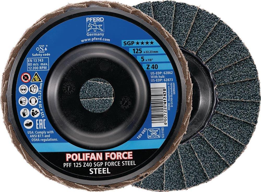 Fächerscheibe POLIFAN FORCE Ø 125 mm Körnung 40 Zirkonkorund Z