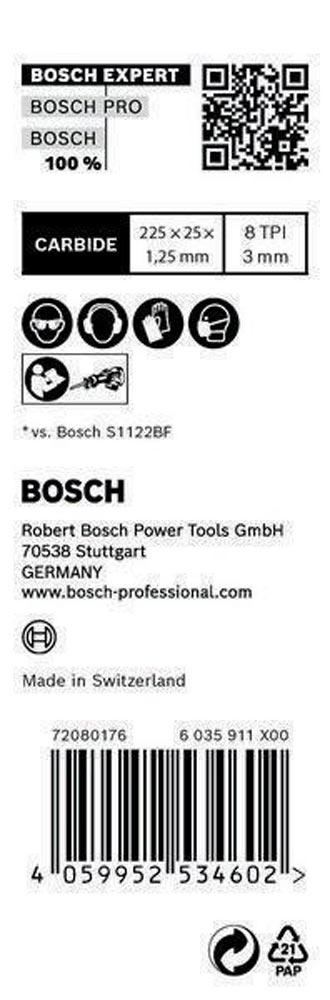 Säbelsägeblatt Expert Thick Tough Metal Länge 225 mm Breite 25 mm Zahnteilung TPI 8 3 mm S-Schaft 10 Stück / Karte Säbelsägeblatt Expert Thick Tough Metal Länge 225 mm Breite 25 mm Zahnteilung TPI 8 3 mm S-Schaft 10 Stück / Karte