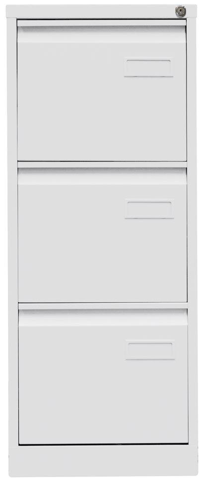 Hängeregistraturschrank LIGHT, BxTxH 413x622x1016 mm, einbahnig, 3 Schubladen, Griffleiste, verkehrsweiß