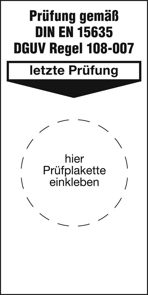 Grundplakette zur Prüfplakette, BxH 40x80 mm, Folie, VE 100 Stück