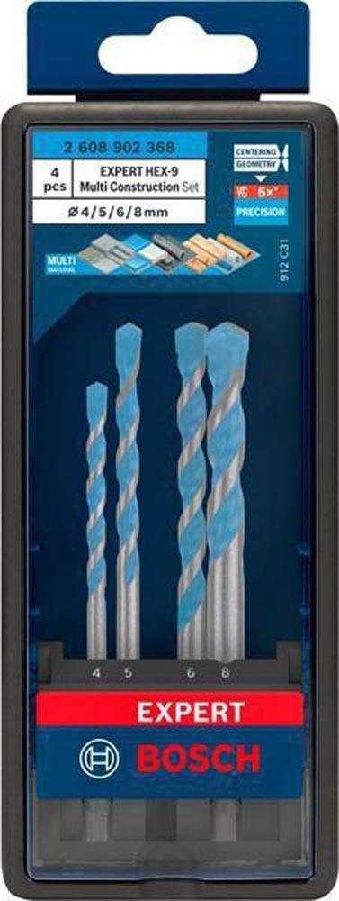 Bohrer-Set EXPERT HEX-9 Multi Construction 4-teilig Arbeitslänge 60/60/60/50 mm Ø 4/5/6/8 mm