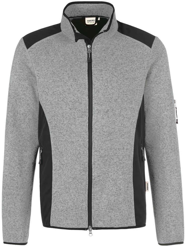 Damen Strick-Fleecejacke Churchill, Farbe grau meliert, Gr. L