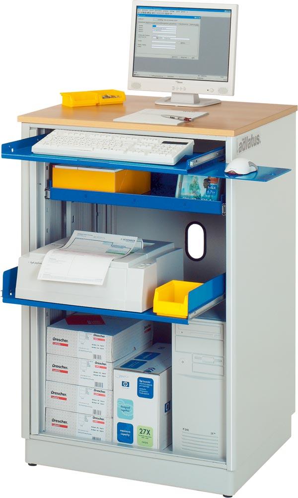 EDV-Schrank ohne Monitorgehäuse, stationär BxTxH 720x660x1100 mm, RAL 7035/5010