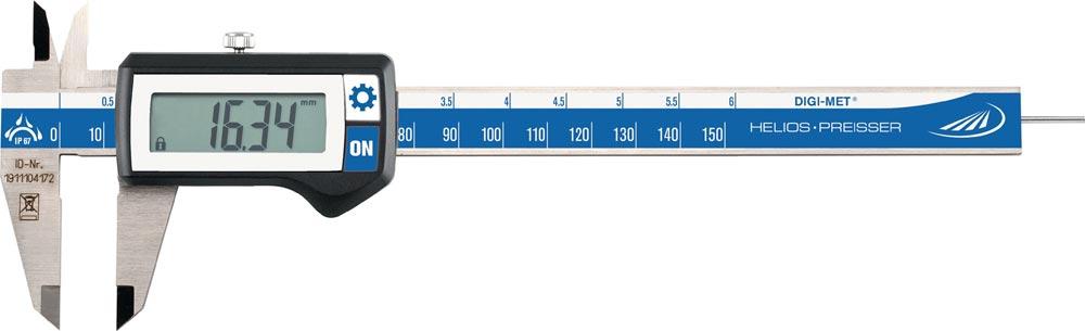 Messschieber DIN 862 DIGI-MET® IP67 200 mm digital eckig