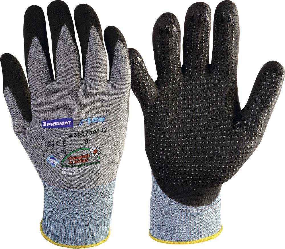 Handschuhe Flex Größe 10 grau/schwarz EN 388 PSA-Kategorie II