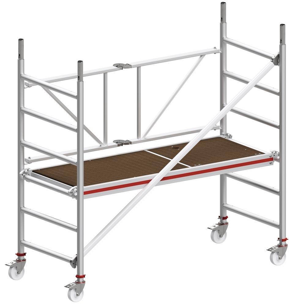 Fahrgerüst, klappbar, Arbeitsfläche 1900x650 mm, Standhöhe 800 mm, Gerüsthöhe 1800 mm Fahrgerüst, klappbar, Arbeitsfläche 1900x650 mm, Standhöhe 800 mm, Gerüsthöhe 1800 mm