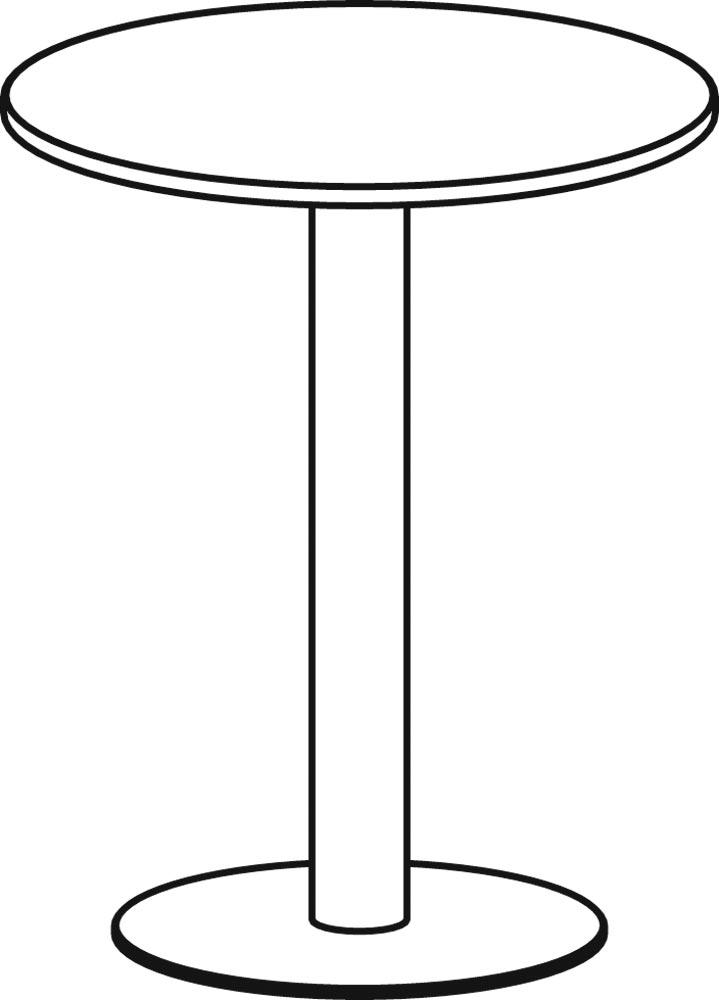 Steh-Tisch, Durchm.xH 900x1100 mm, Rund, Plattenfarbe ahorn, Säule silber, Tellerfuß anthrazit