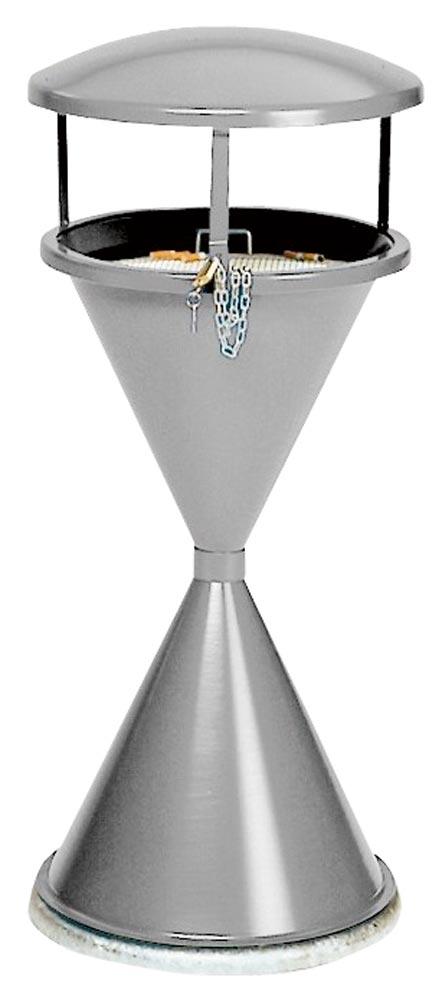 Dach zu Kunststoffascher, Durchm.xH 445x178 mm, RAL 9006 weißaluminium