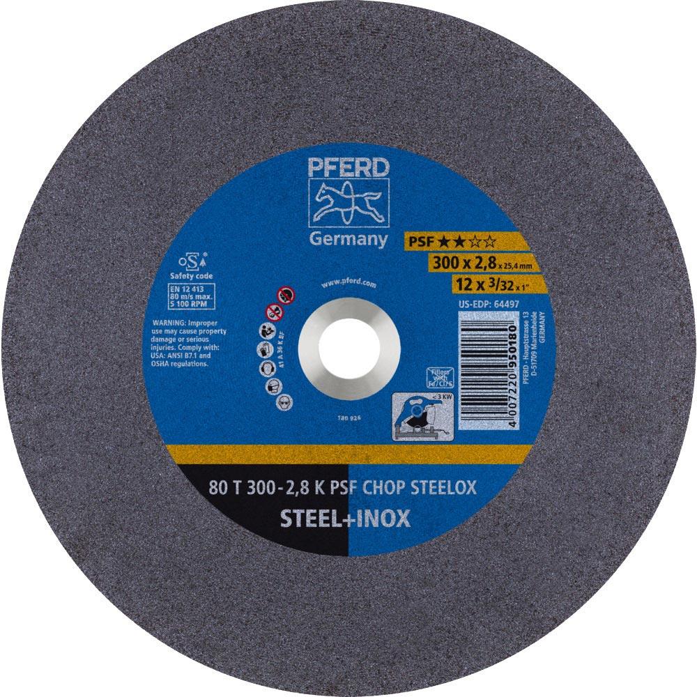 Trennscheibe PSF CHOP STEELOX D300x2,8mm gerade Stahl/INOX Bohrung 25,4 mm Trennscheibe PSF CHOP STEELOX D300x2,8mm gerade Stahl/INOX Bohrung 25,4 mm
