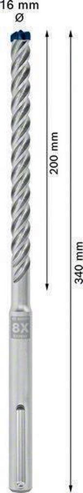 Hammerbohrer Expert SDS max-8X Ø 16 mm Arbeits-L.200 mm L.340 mm SDS-max 1 Stück Hammerbohrer Expert SDS max-8X Ø 16 mm Arbeits-L.200 mm L.340 mm SDS-max 1 Stück