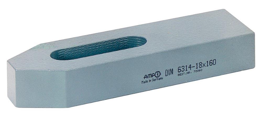 Spanneisen DIN 6314 für T-Nut 12 + 14 + 16 mm Länge 100 mm Spanneisen DIN 6314 für T-Nut 12 + 14 + 16 mm Länge 100 mm