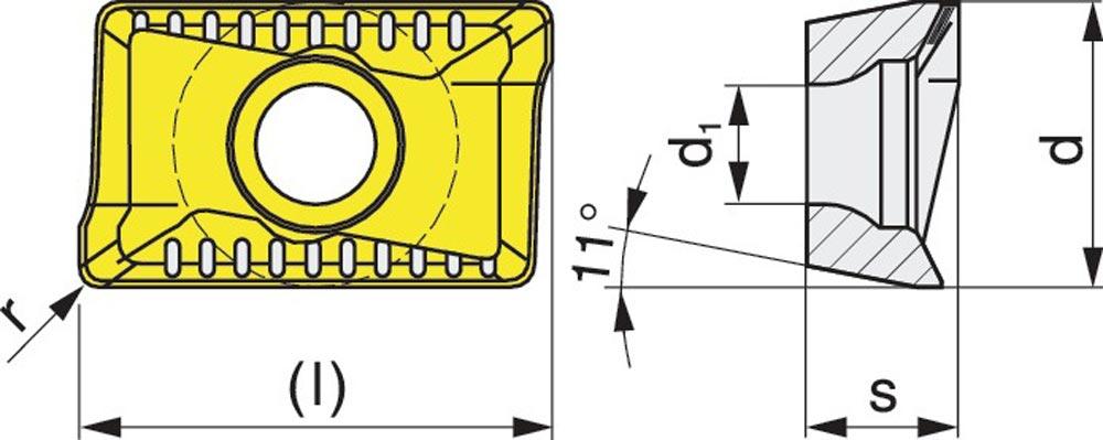 Wendeschneidplatte APKT100305PDFR-AL N20 Bearbeitung Aluminium